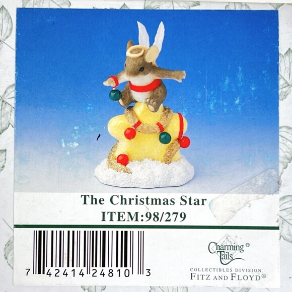 Charming Tails THE CHRISTMAS STAR Fitz and Floyd Special Ed Mouse 98/279 Box '02 - Picture 2 of 9